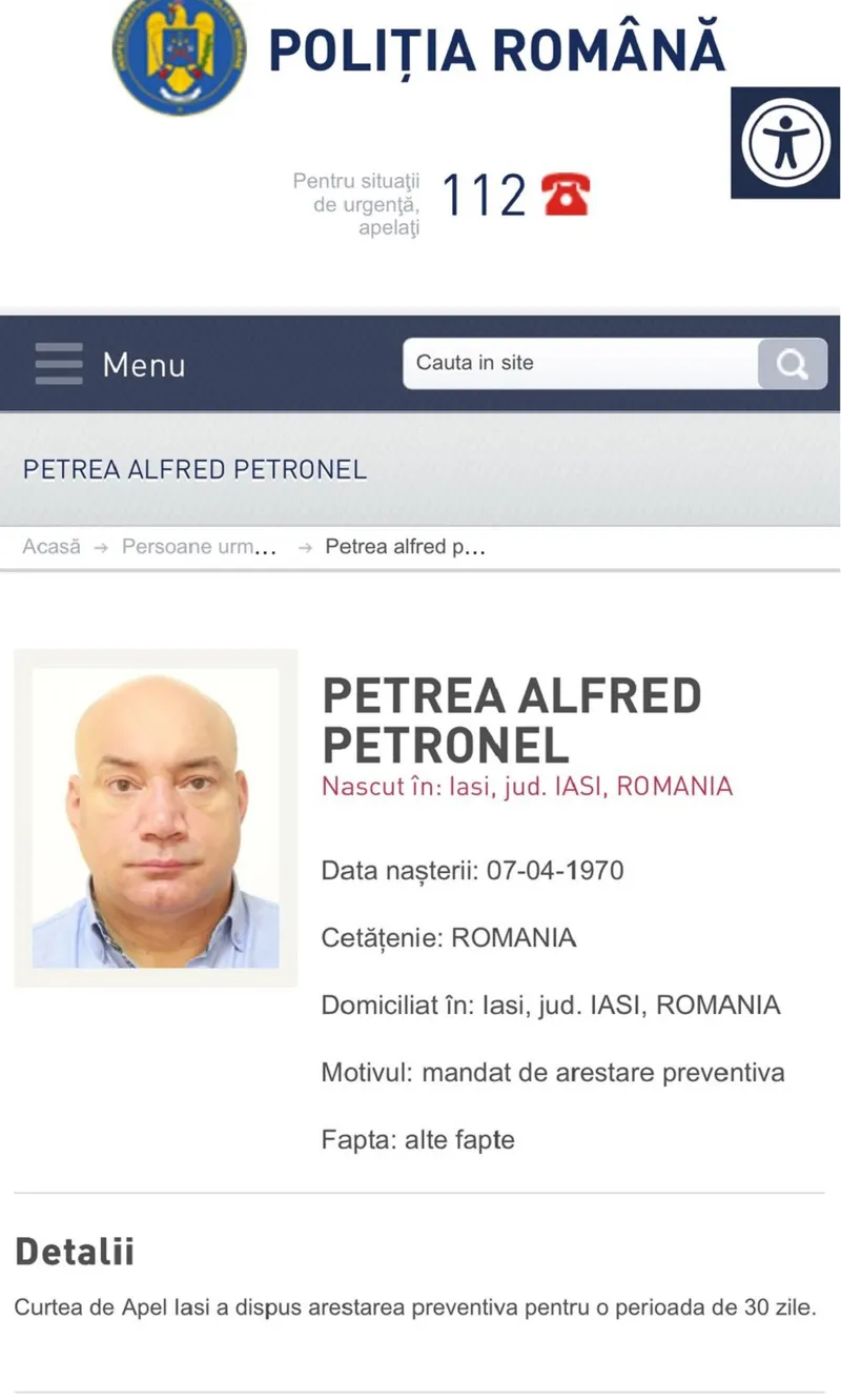 Alfred Petrea - Foto: captură Poliția Română