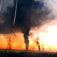 Orașul Rubizhne din regiunea Luhansk a fost puternic bombardat în luni dimineață/FOTO: Twitter/InnaSovsun