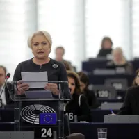 Viorica Dăncilă vorbind în plenul Parlamentului European Foto: Guvernul Romaniei