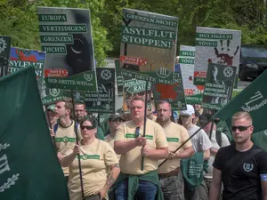 Protest neonazist în Munchen, Germania/ FOTO: Thomas Witzgall