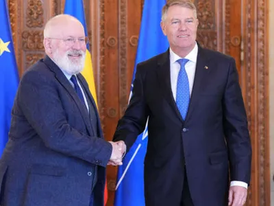 Frans Timmermans și Klaus Iohannis, la Cotroceni. - Foto: presidency.ro
