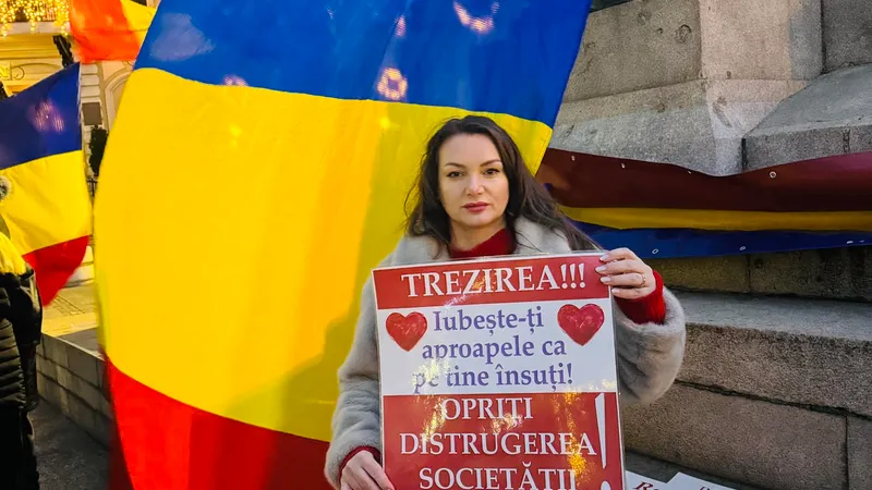 Alina Filip la protest Foto: Facebook