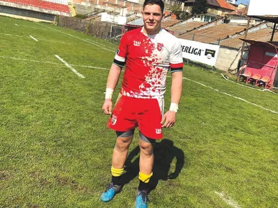 Petre Urs, în culorile clubului de rugby Dinamo, după meciul câștigat cu Steaua la începutul acestei luni