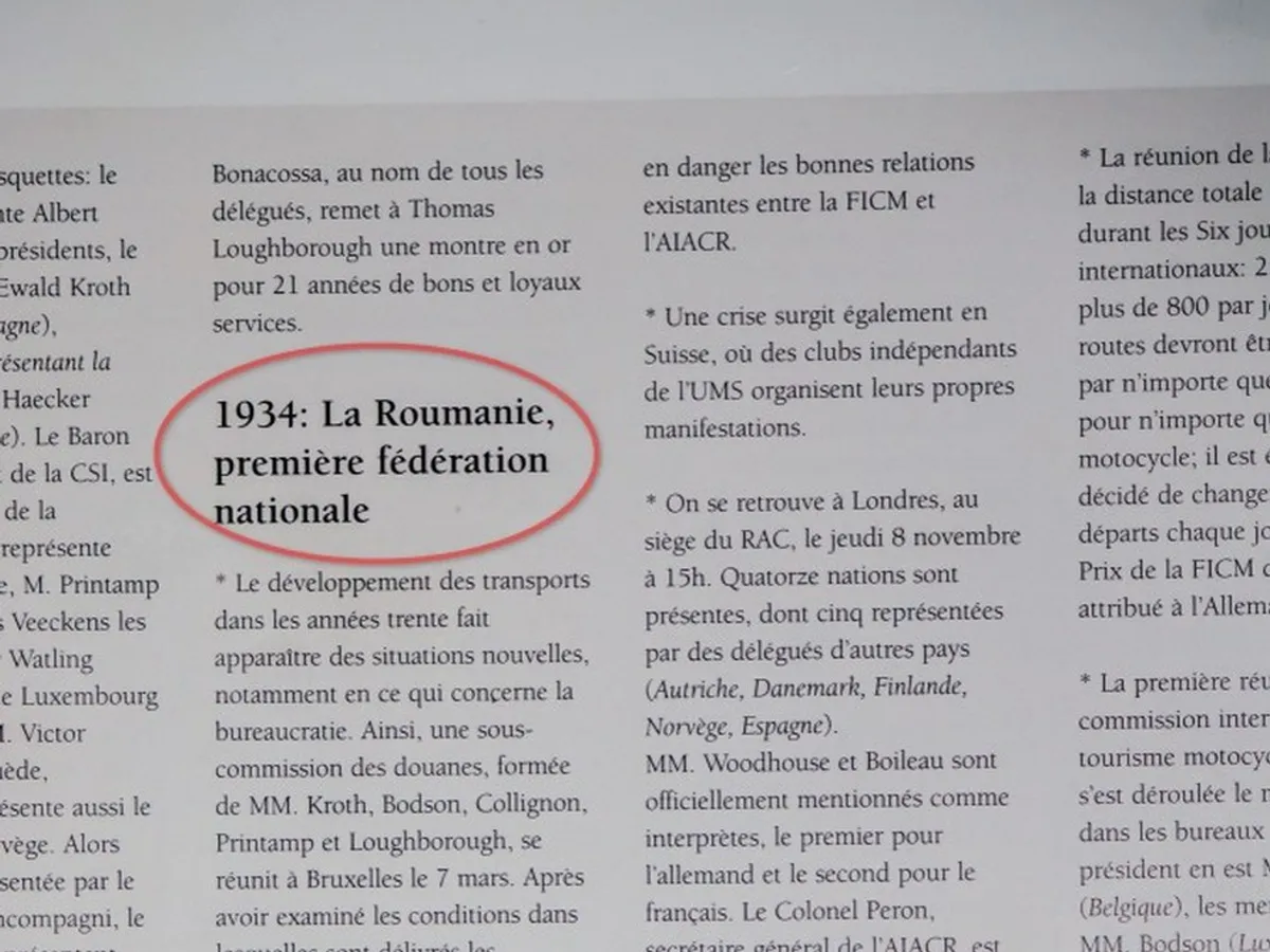În 1934, în România, s-a înfiinţat prima federaţie națională de motociclism din lume - Foto: frm.ro