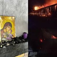 Cum a rămas intactă o icoană cu Maica Domnului, după ce o mănăstire a fost mistuită de flăcări - Foto: ISU Neamț