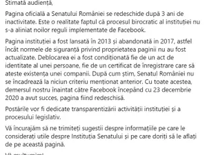 Sursa imagine: Facebook Senatul României