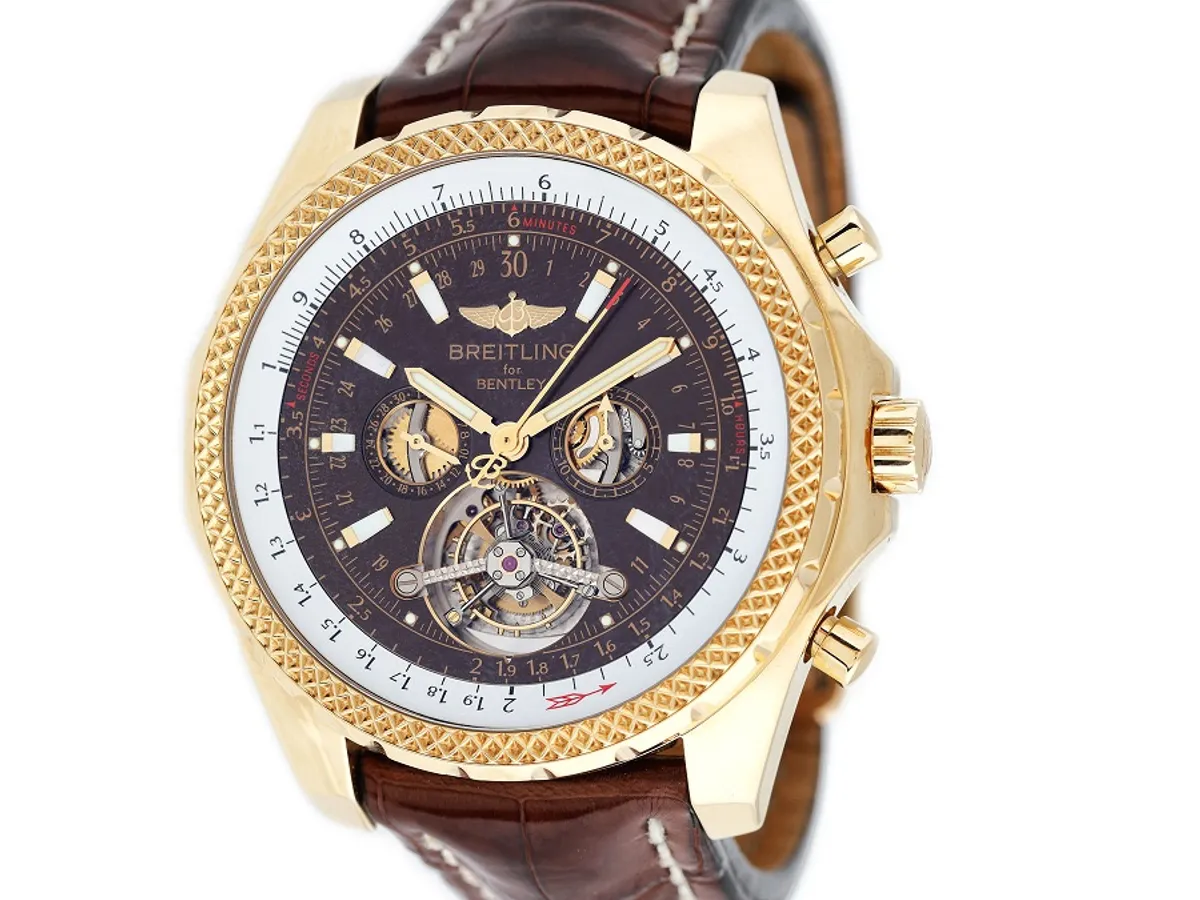 Ceas Breitling Mulliner Tourbillon, pentru Bentley Motors, din aur roz, ediție foarte limitată