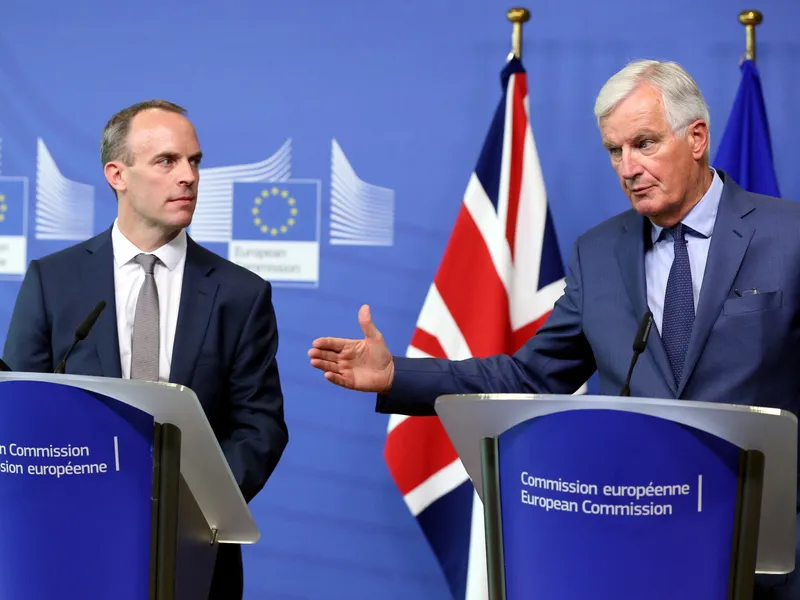 Dominic Raab și Michel Barnier(dreapta)/ Foto: Guliver/Getty Images