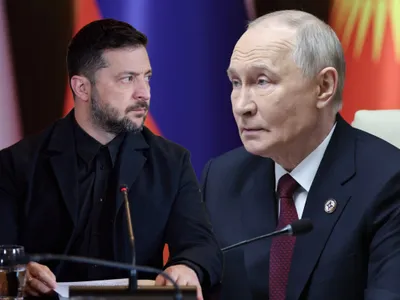 Volodimir Zelenski și Vladimir Putin - Foto: Profimedia images