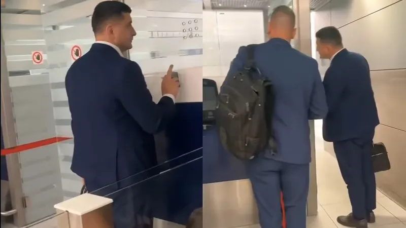 George Simion încalcă regulile în aeroport. Filmat bătând la un geam închis. ”N-am timp, mă” - Foto: captură Facebook