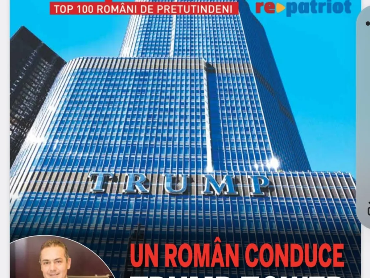 Gabriel Constantin, românul care conduce Trump Tower din Chicago, pe coperta Top 100 Români de Pretutindeni din 2019 Foto: repatriot.ro