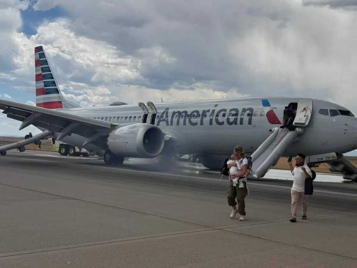 Incident aviatic. Un avion a luat foc în SUA, înainte de decolare. 173 pasageri, evacuați pe tobogan - Foto: X / @Community1357