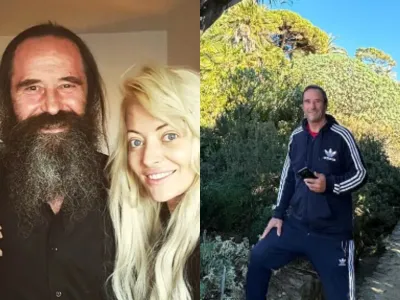 Delia Matache alături de tatăl său care a fost călugăr în muntele Athos - Foto: Arhiva personala