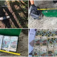Cutia cu bani de sub pământ - Foto: Poliția Română