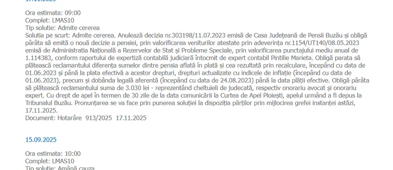 Decizie - Foto:  Instanța