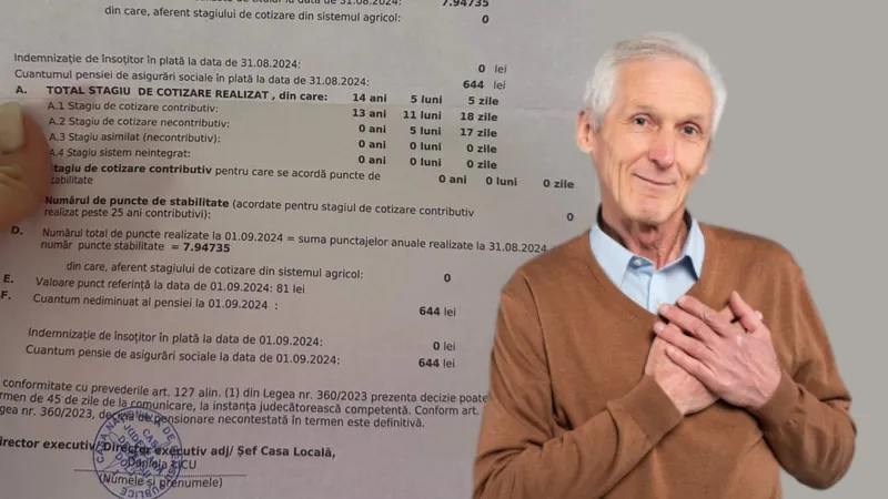 EXCLUSIV Cum arată prima decizie cu pensia recalculată: Pensionarul a primit pensie de 644 lei - Foto: Freepik
