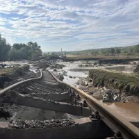Inundațiile din 14–15 septembrie 2024 au afectat aproximativ 11 kilometri de cale ferată dintre Galați și Târgu Bujor - Foto: clubferoviar.ro