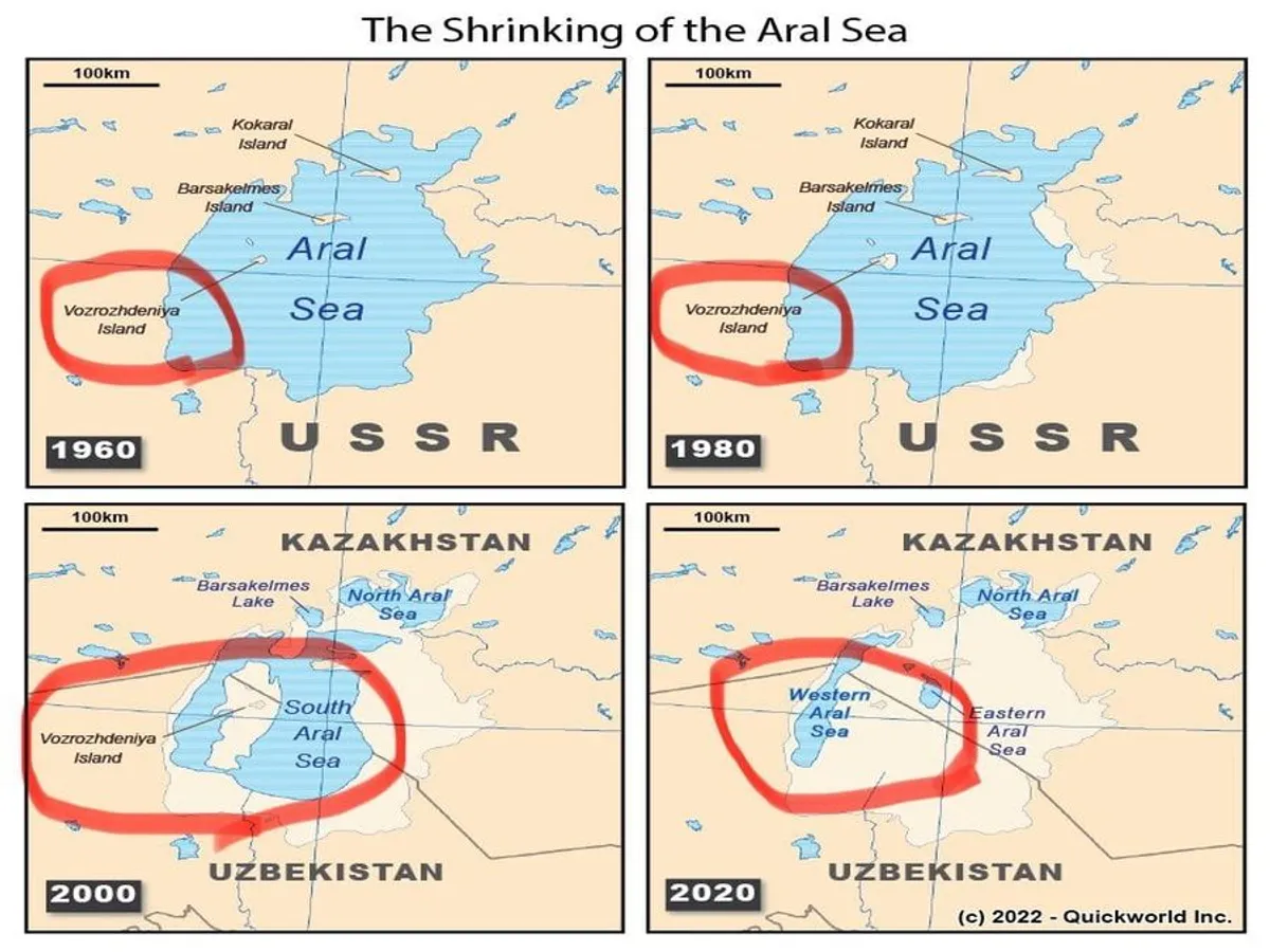 Vozrojdenia, insula pe care Rusia a experimentat antraxul. Acum este un oraş-fantomă - Foto: X