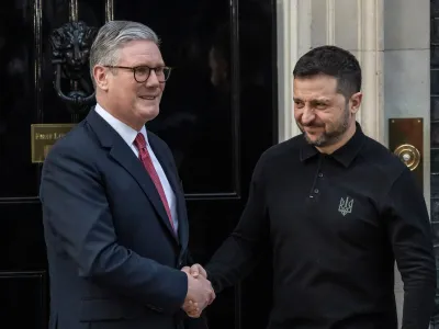Premeierul britanic și Zelenski - Foto. Profimedia Images