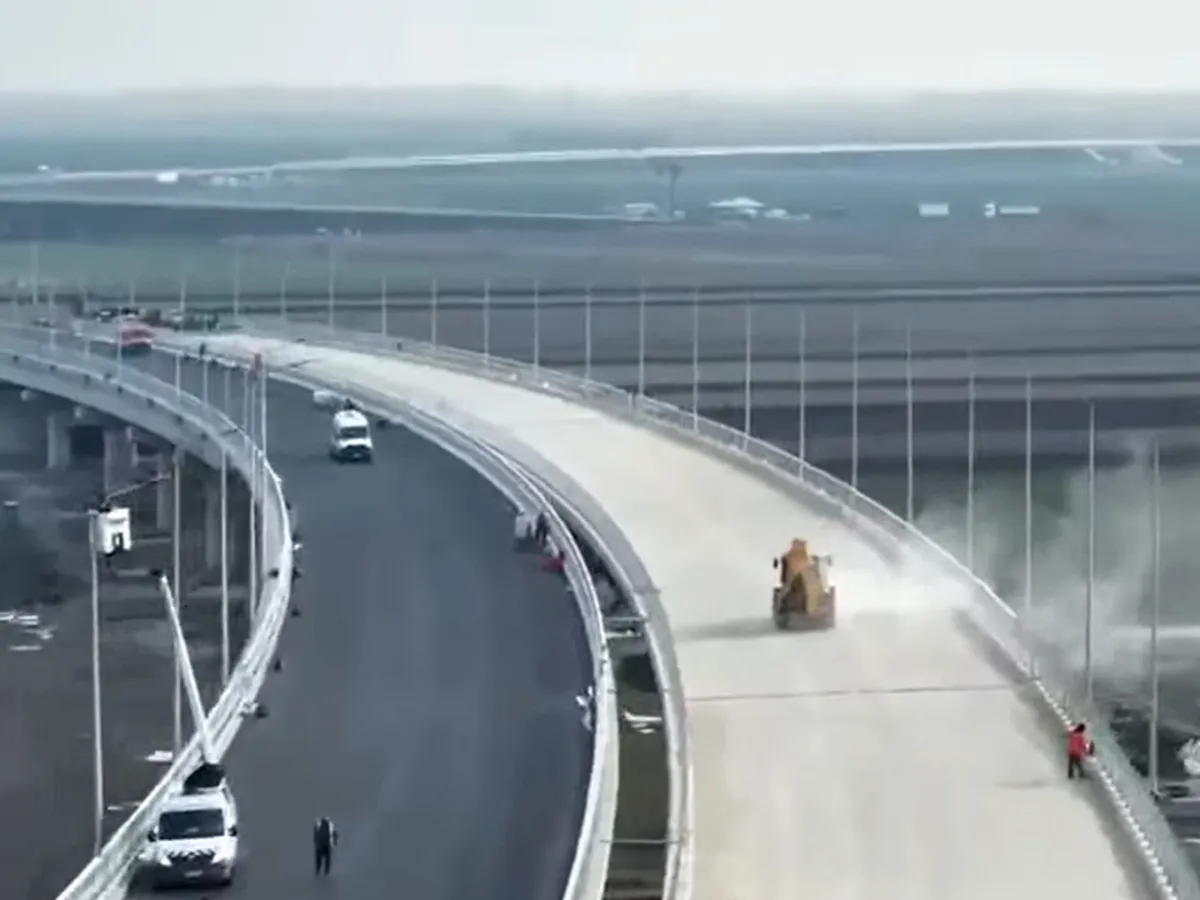 Noi imagini filmate din dronă arată cum merg lucrările pe lotul 1 al autostrăzii Focșani – Bacău - Foto: captură video