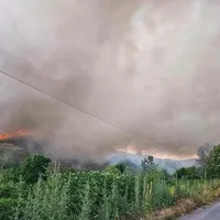 Incendiul de la groapa de gunoi Aninoasa s-a extins până la Târgovişte - Foto: ISU Dâmboviţa