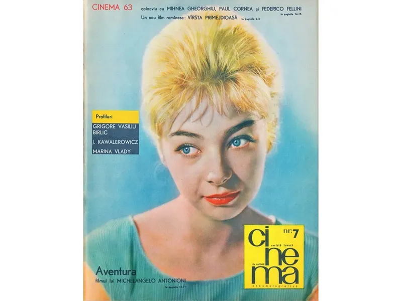 Cinema Nr. 7 - 1963 - Anul I - coperta I: Elena Caragiu. Foto: Foto: Facebook / Studiourile Buftea