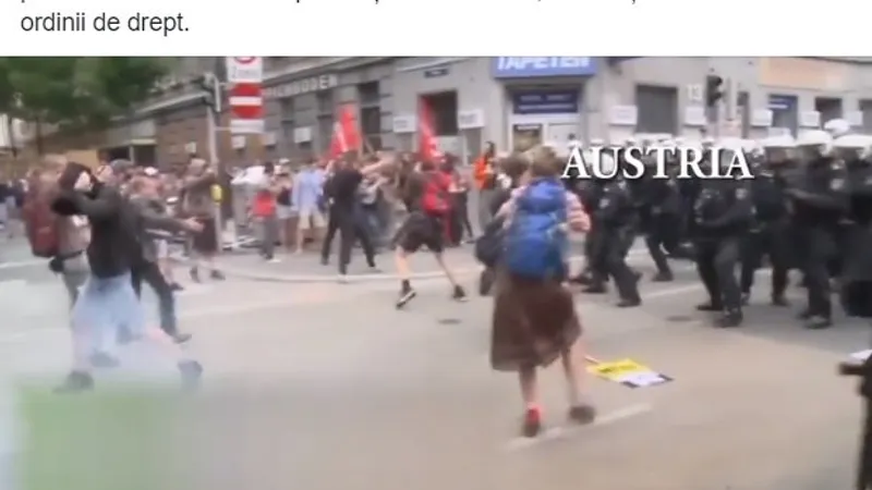 Jandarmeria încearcă să-și spele imaginea cu secvențe în care polițiști din alte țări bruschează protestatari