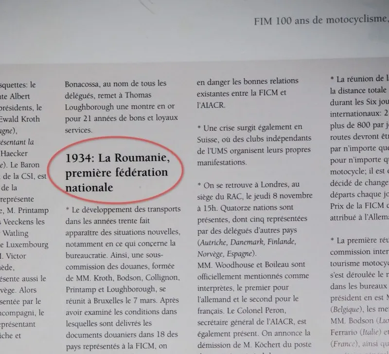 În 1934, în România, s-a înfiinţat prima federaţie națională de motociclism din lume - Foto: frm.ro