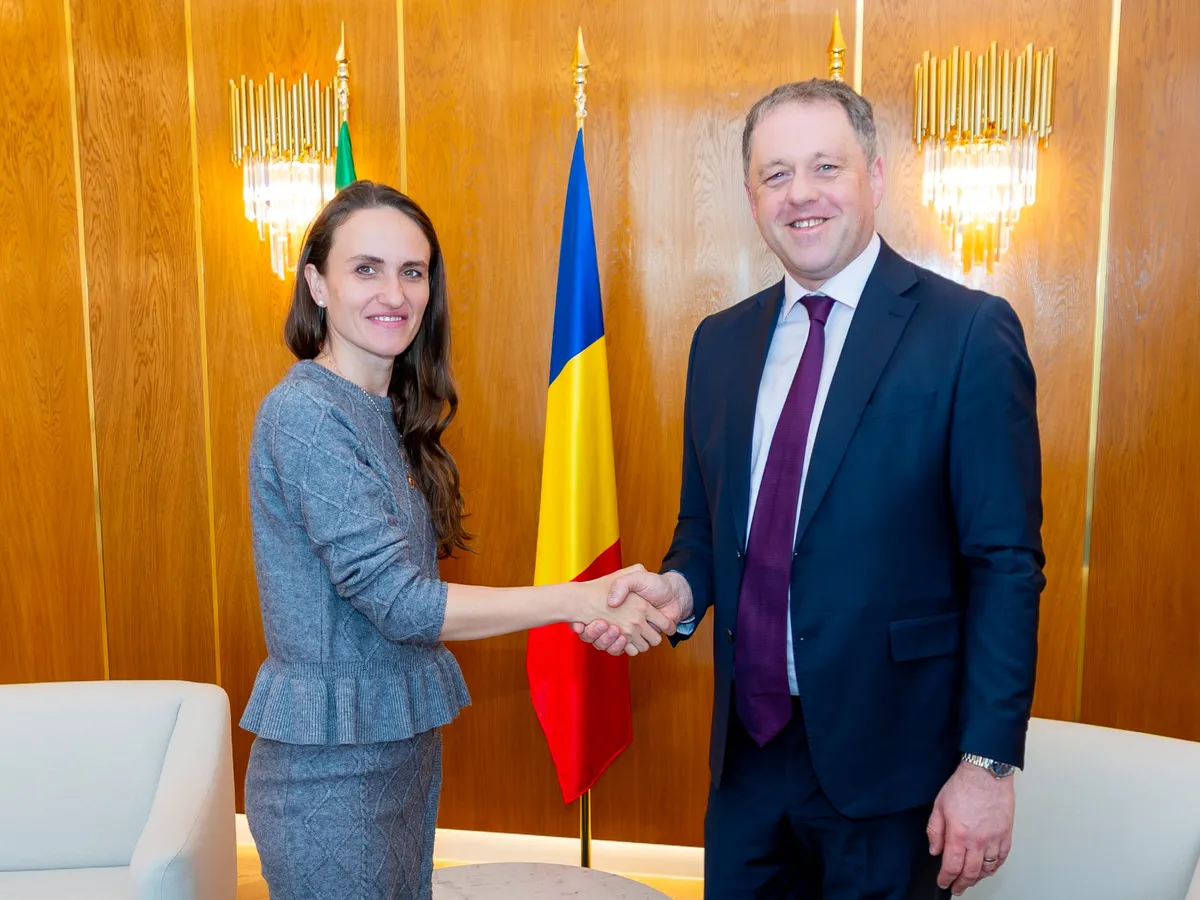 Ministrul de stat irlandez pentru Afaceri Europene și Apărare - vizită în România. A fost primit de Oana Țoiu