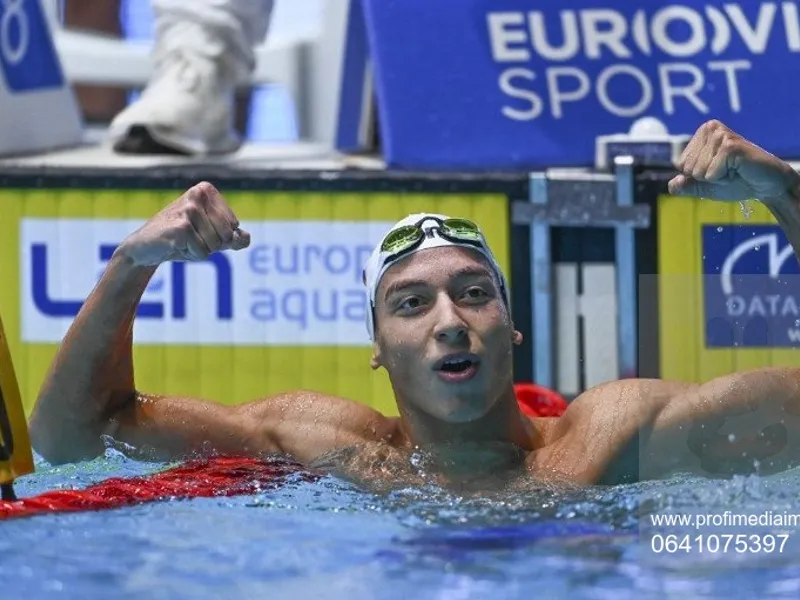 Vlad Stancu, 16 ani, de la CSA Steaua, a avut un start lent în finala de la 400 m liber, dar a revenit spectaculos pe final - Foto: Profimedia Images