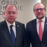 Aurescu și omologul austriac - Foto: Digi24