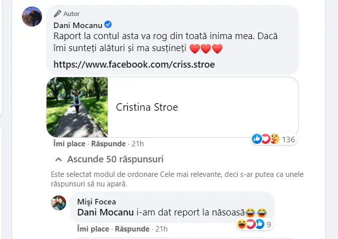 Mesajul de instigare a lui Dani Mocanu Foto: Facebook