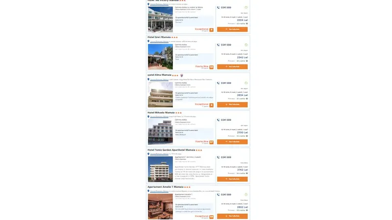 Cât costă 6 nopți de vacanță cu copilul la 3* în Mamaia la început de sezon? Între 300 € și 1.800 € - Foto: captura ecran