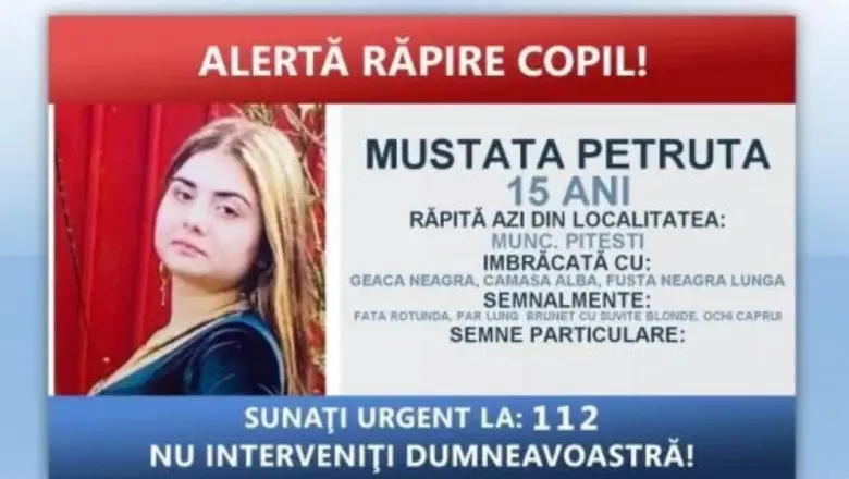 Poliția caută trei persoane care au luat cu forța o fată de 15 ani din fața unui bloc din Pitești/FOTO: Poliția Română