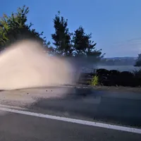 cisternă cu GPL s-a răsturnat pe DN 7, în Arad. Pompierii intervin de mai bine de 12 ore - Foto: ISU