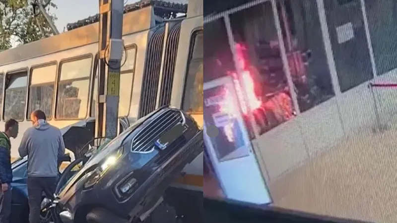 Bărbatul mort în accidentul de tramvai era soțul femeii stropite cu benzină în Parlament. Era SPPist - Foto: Colaj Newsweek / Foto: Facebook/ Infotrafic România, Antena3