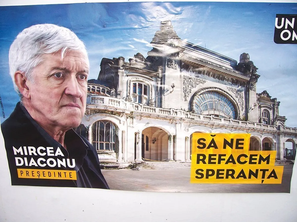 Candidatul Mircea Diaconu, despre care analiștii susțin că fură din voturile Vioricăi Dăncilă, are a zecea parte din afișele PSD