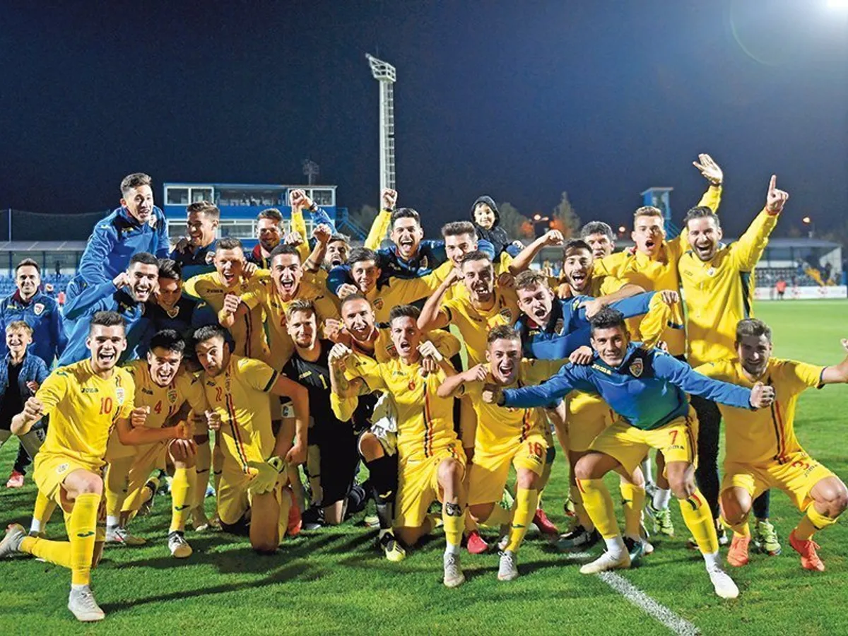 U21, bucurându-se după meciul decisiv pentru calificarea la Campionatul European din 2019