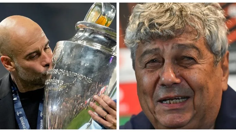 Guardiola și Lucescu - Foto: Profimedia/Colaj