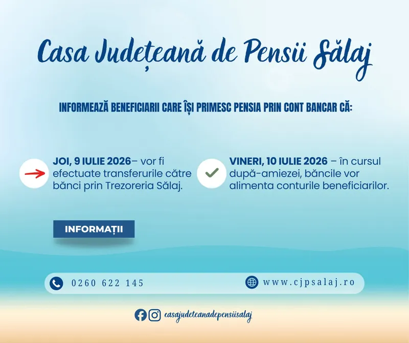 Anunț Sălaj - Foto: Casa de pensii