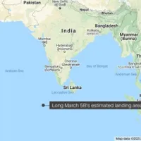 Primul etaj al rachetei chinezești scăpate de sub control s-a dezintegrat în apropierea Maldivelor. / Foto: cnn.com