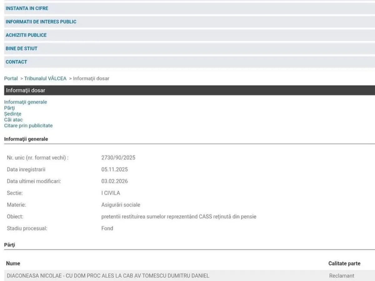 Dosar instanță CASS