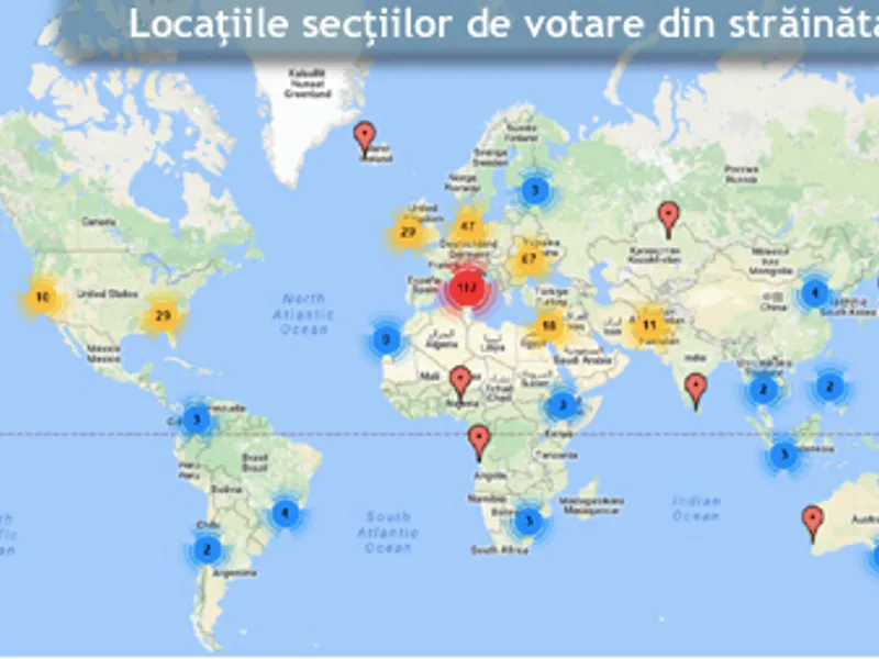 Secțiile de votare din străinătate/FOTO: mae.ro