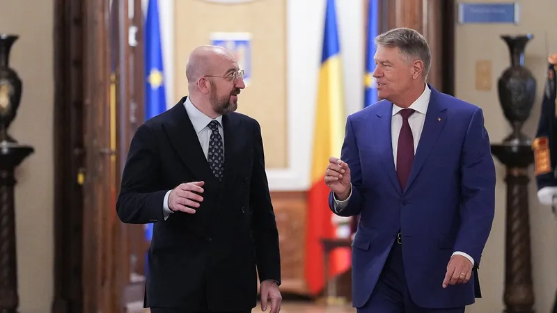 președintele Consiliului European, Charles Michel și președintele Klaus Iohannis Foto: Administrația prezidențială