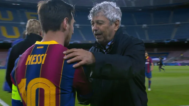 Mircea Lucescu și Messi/FOTO: digisport.ro