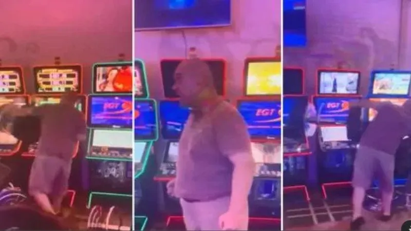 Bărbat supărat că a pierdut la jocuri de noroc - Foto: Captură video Youtube