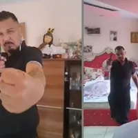 Interlopul găinar Vanghele a fluturat un pistol într-un live Foto: captură Youtube