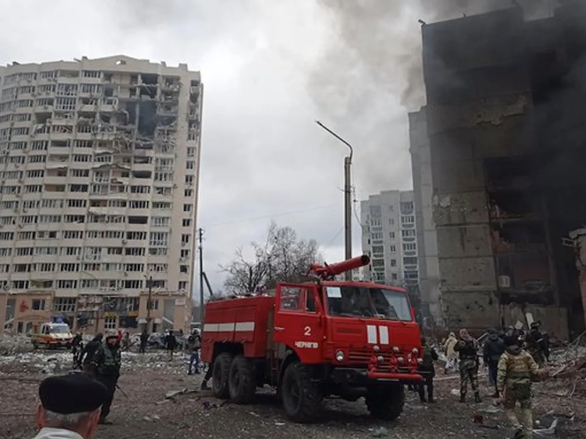 47 de persoane au fost ucise în raidul aerian al Rusiei asupra orașului Cernihiv/FOTO/Twitter
