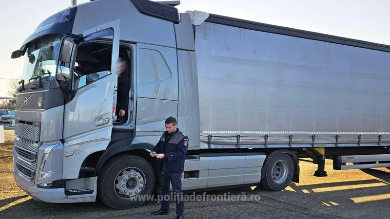 Camioanele sunt verificate la frontieră Foto: Poliția de Frontieră - rol ilustrativ