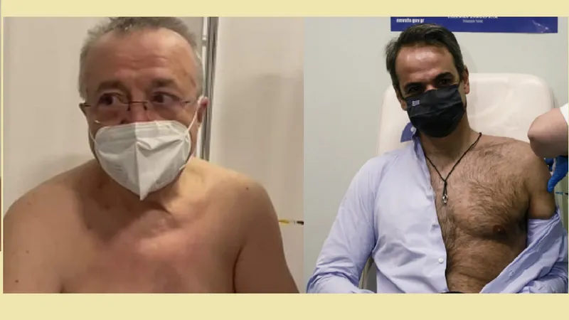 Doar Ion Cirsoiu și premierul Greciei s-au vaccinat mai dezbrăcați Foto: napocanews.ro /Profimedia Images